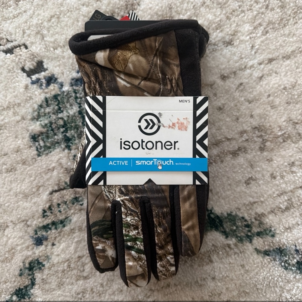 Isotoner Men’s Gloves Fur Sherpa Lined Interior Smart Touch Technology Size L